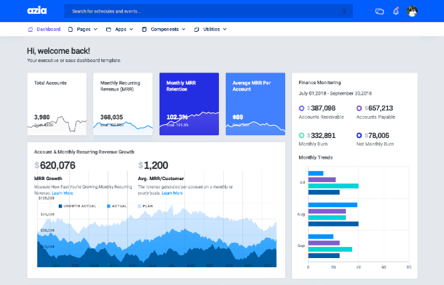 azia laravel sass dashboard