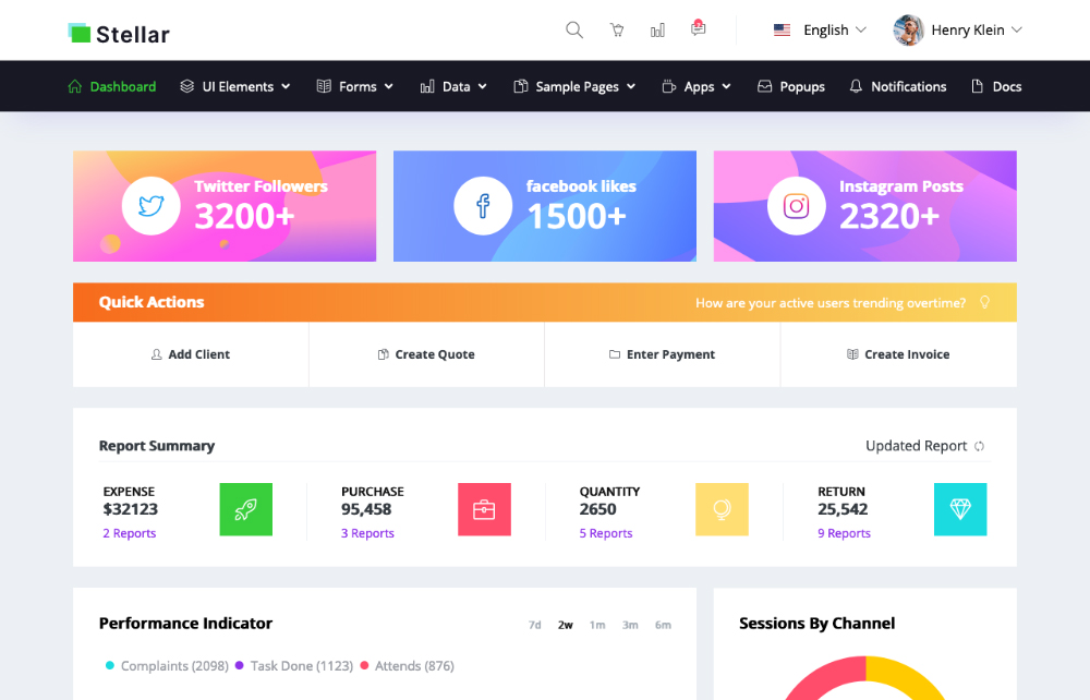 horizontal dashboard