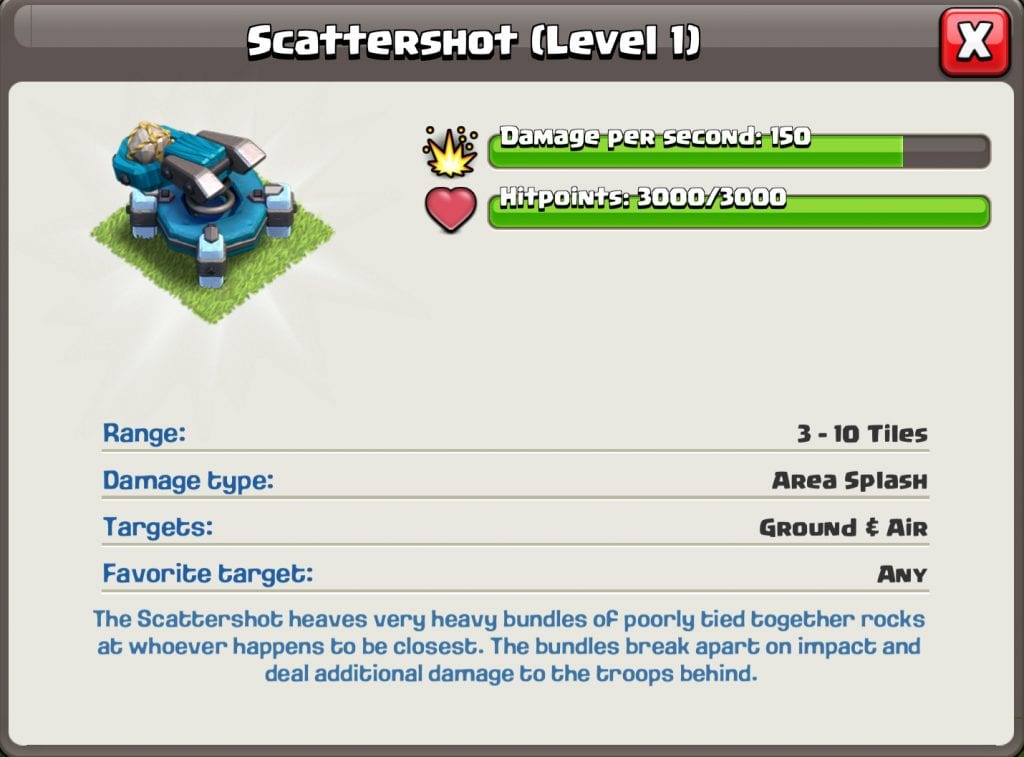 Level 1 Scattershot info