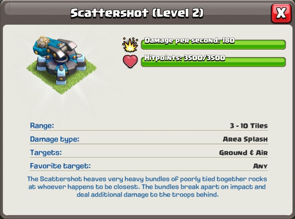 Level 2 Scattershot info