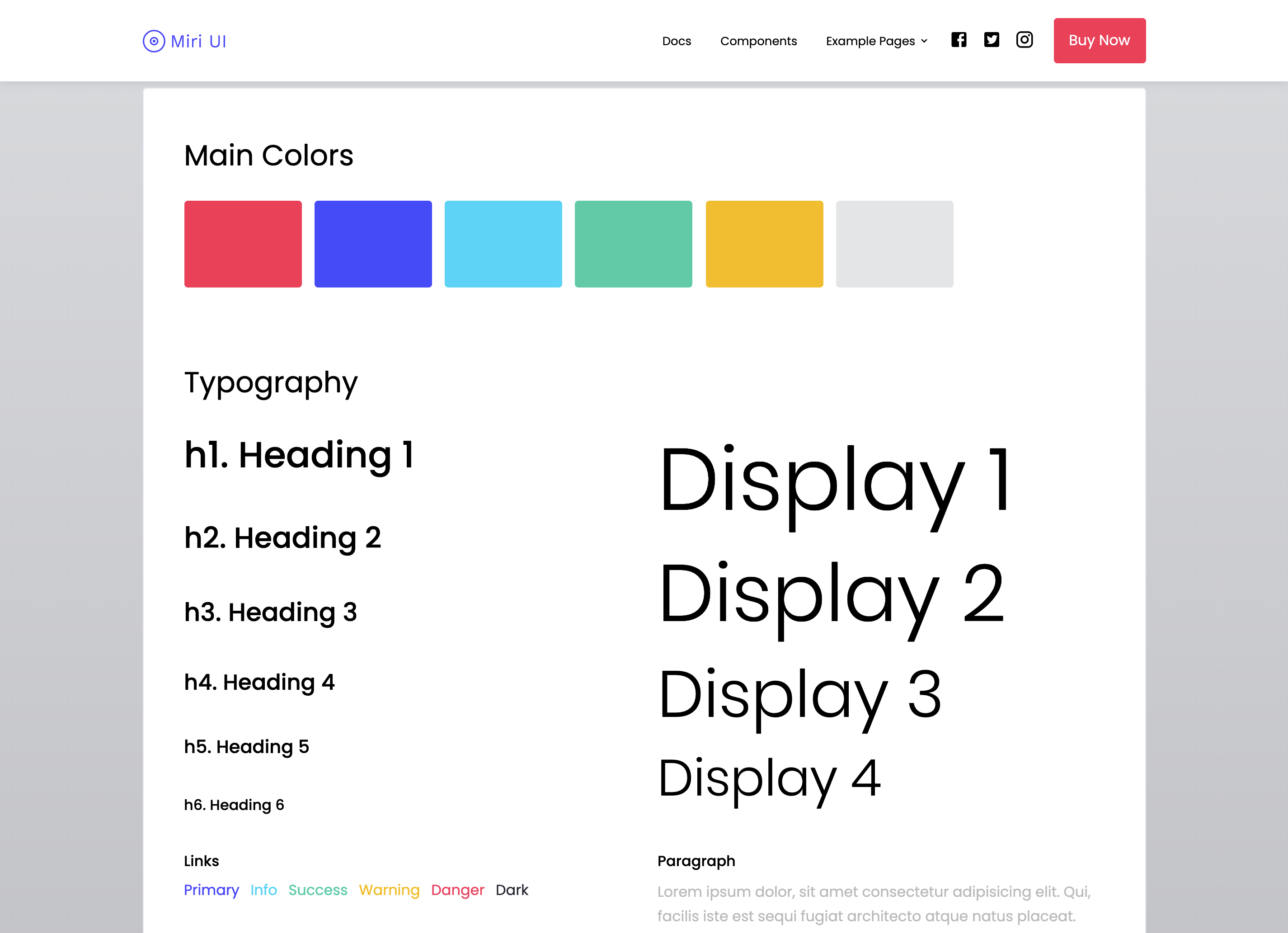 Elements in Miri UI Kit