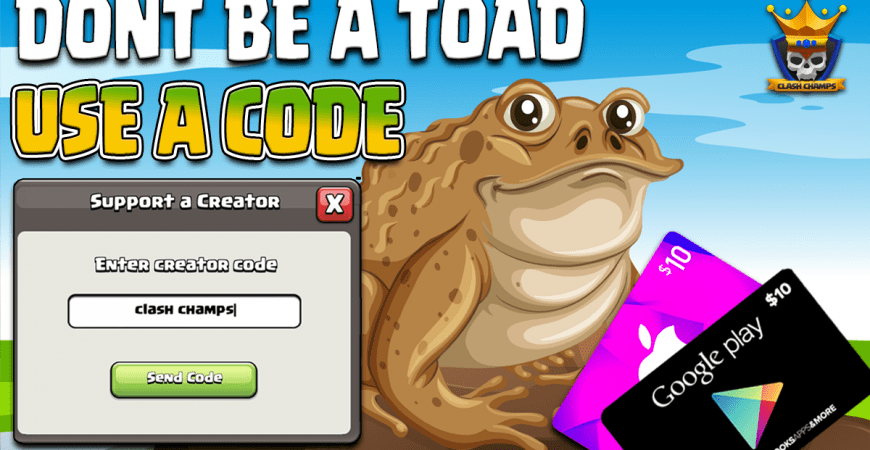 DON’T BE A TOAD! USE A CODE!